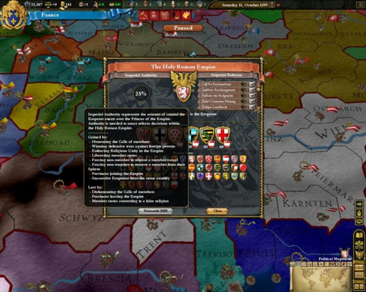 Europa Universalis III: Heir to the Throne (PC) Скриншот — 14