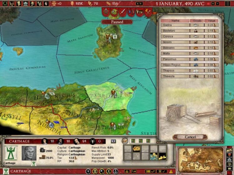 Europa Universalis: Rome - Gold Edition (PC) Скриншот — 6