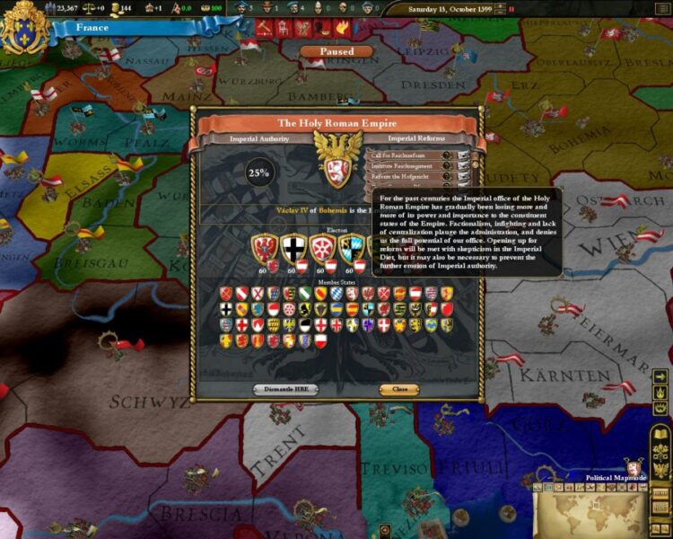 Europa Universalis III: Heir to the Throne (PC) Скриншот — 13