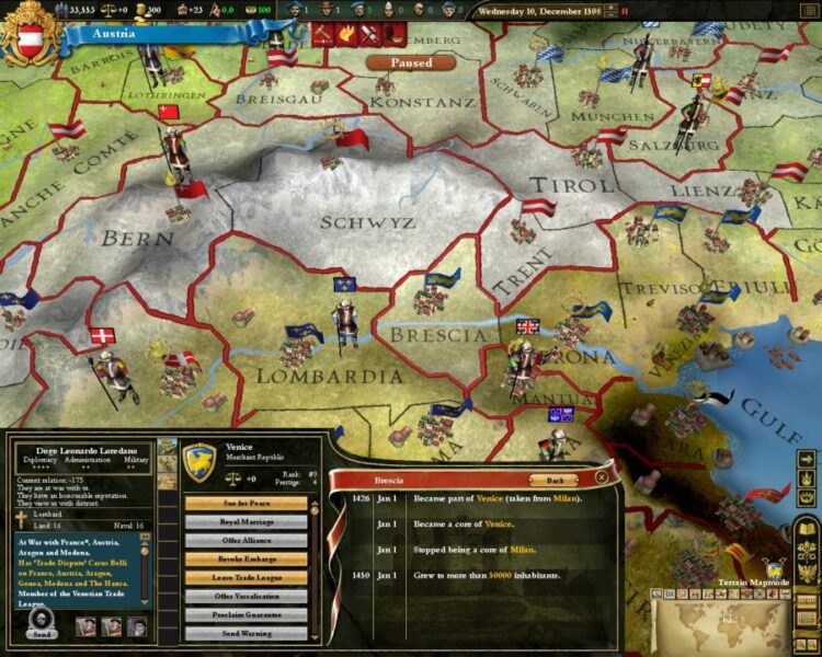 Europa Universalis III: Heir to the Throne (PC) Скриншот — 9
