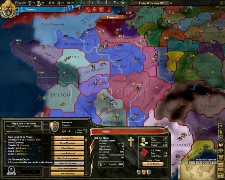 Europa Universalis III: Heir to the Throne (PC) Скриншот — 15