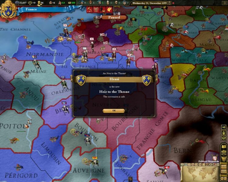 Europa Universalis III: Heir to the Throne (PC) Скриншот — 2