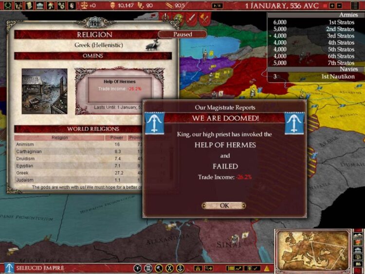 Europa Universalis: Rome - Gold Edition (PC) Скриншот — 7