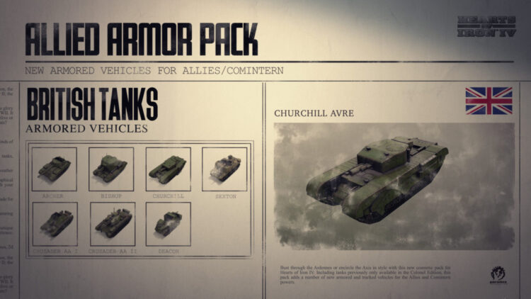 Hearts of Iron IV: Allied Armor Pack (PC) Скриншот — 7