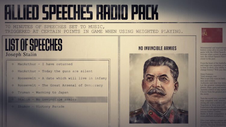Hearts of Iron IV : Allied Speeches Pack (PС) Скриншот — 4