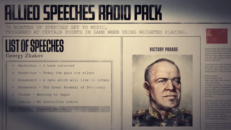 Hearts of Iron IV : Allied Speeches Pack (PС) Скриншот — 1