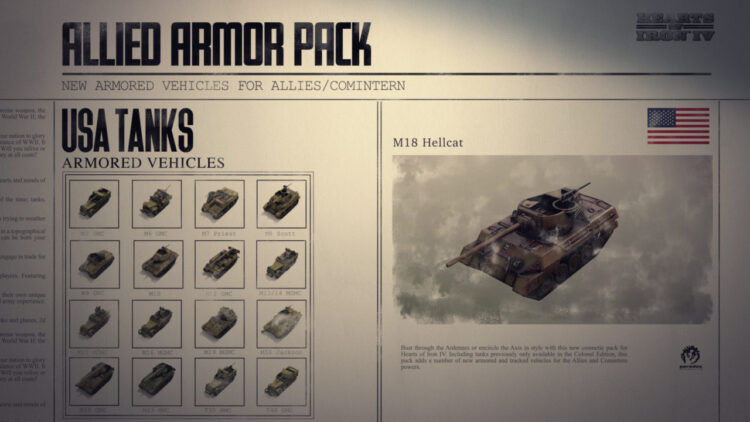 Hearts of Iron IV: Allied Armor Pack (PC) Скриншот — 4